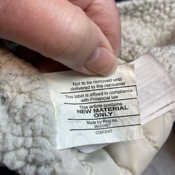 Abercrombie & Fitch Parka Jacket Womens M Navy Sherpa Lined Faux Fur Hood - Picture 8 of 16